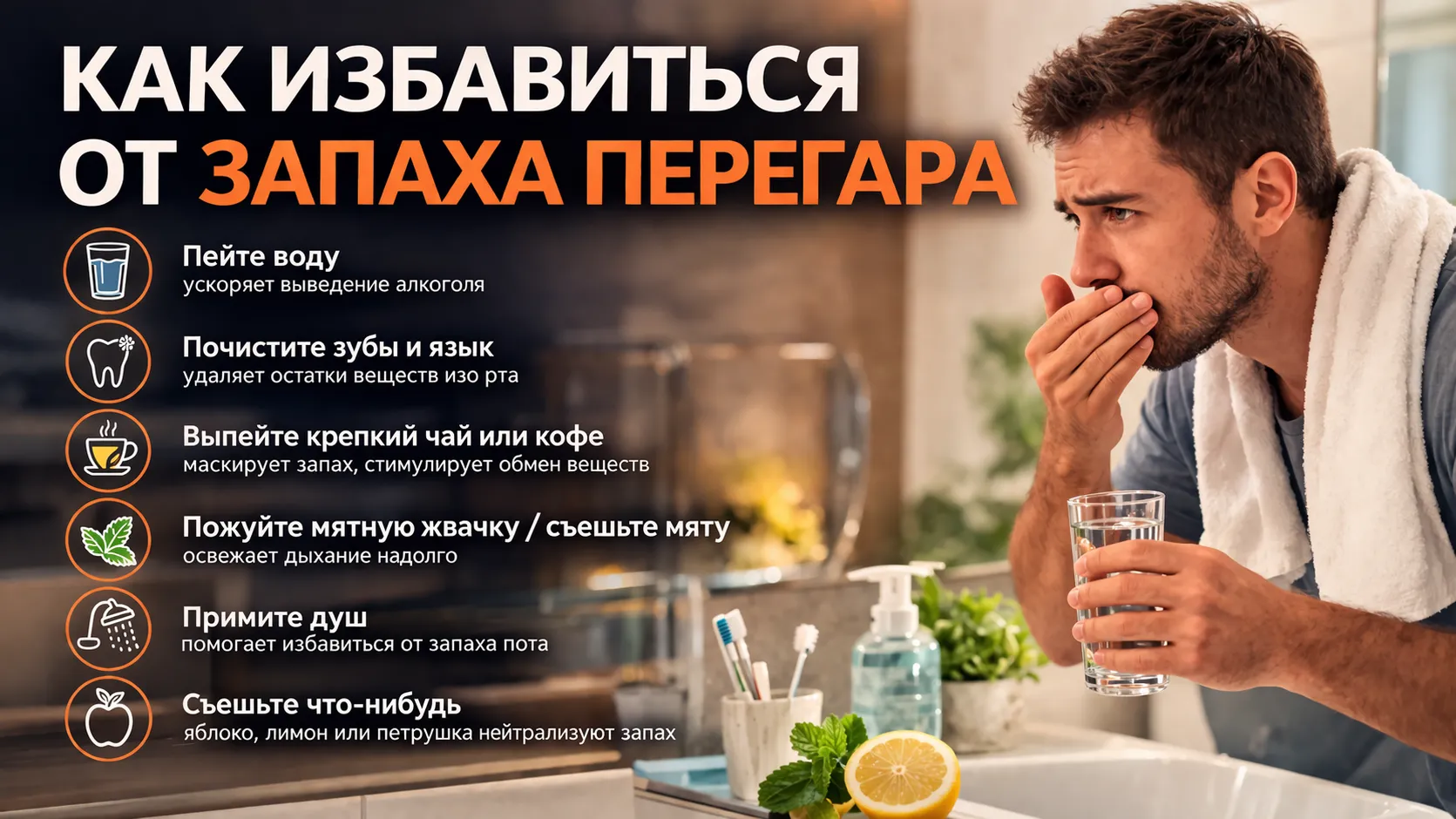 способы избавления от перегара
