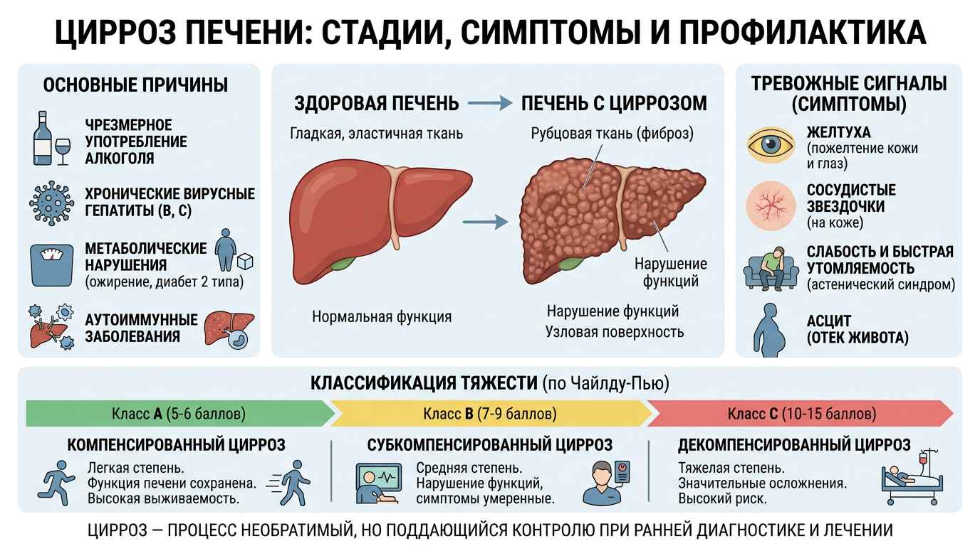 Инфографика о циррозе печени