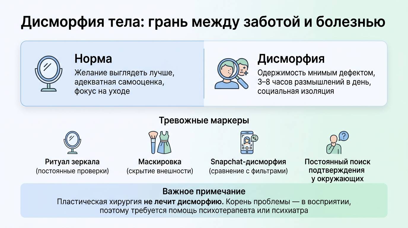 Инфографика о дисморфии тела