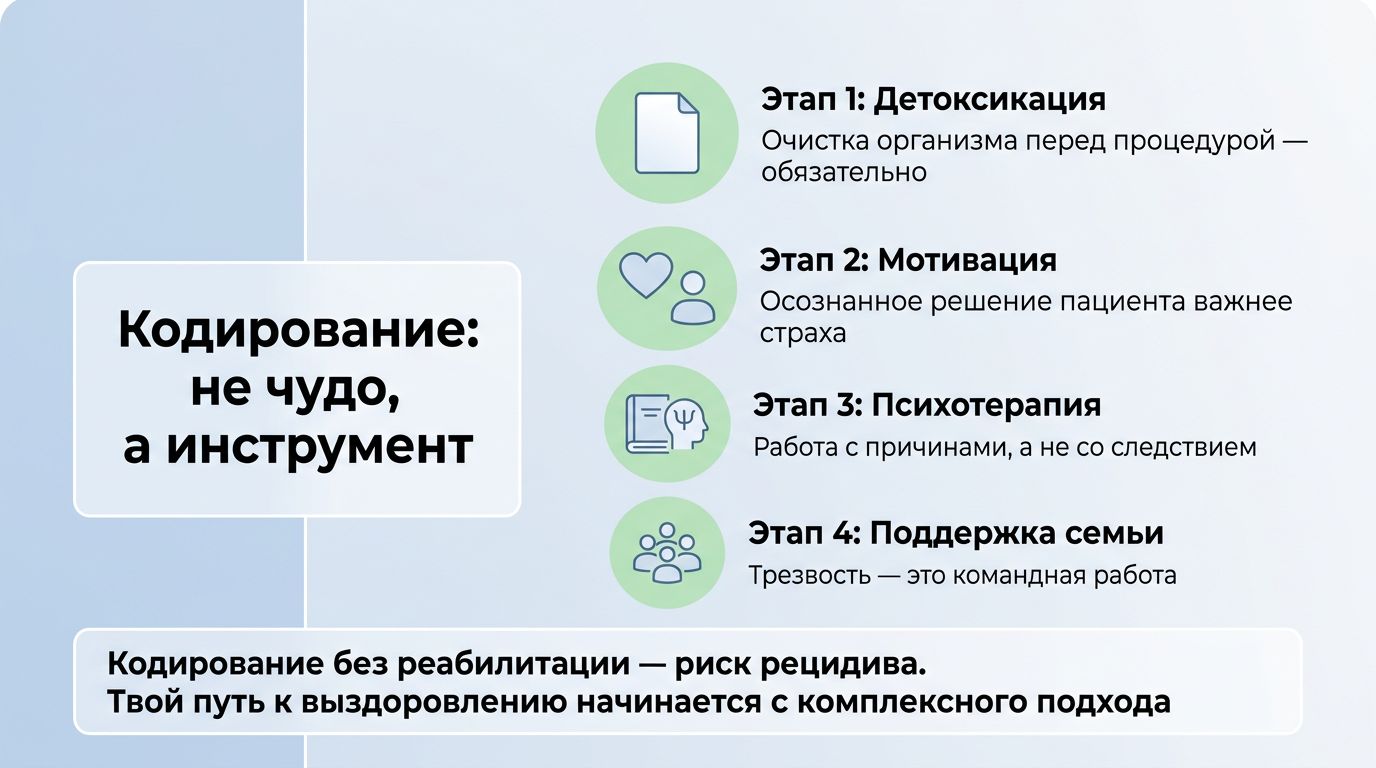 Инфографика о комплексном подходе к лечению алкоголизма
