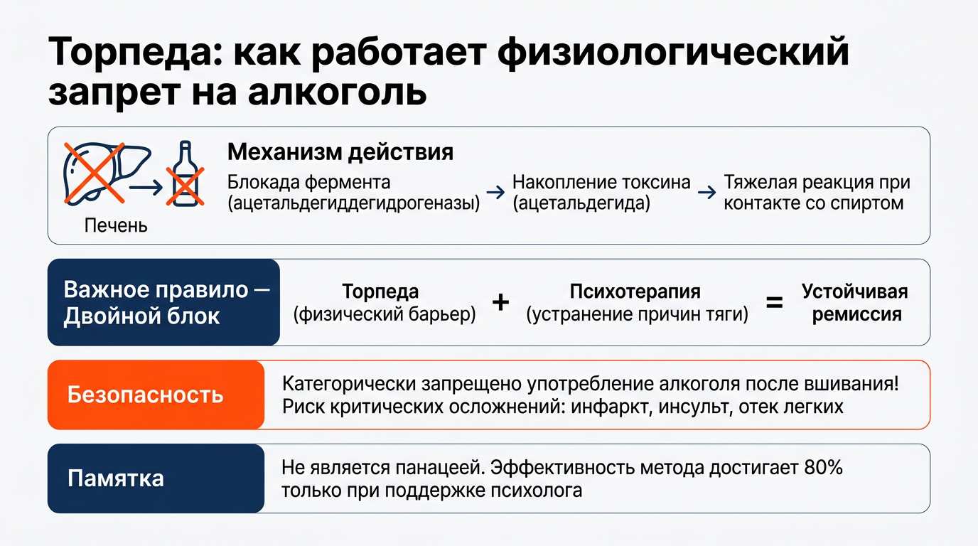 Инфографика о методе «вшивания торпеды»