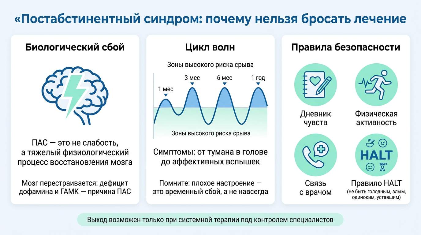 Инфографика о постабстинентном синдроме
