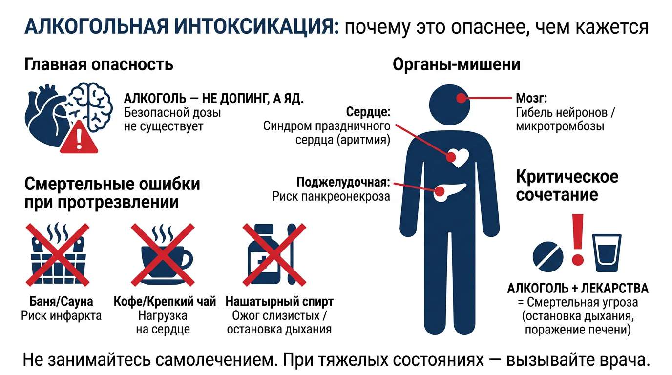 Инфографика о вреде алкогольной интоксикации