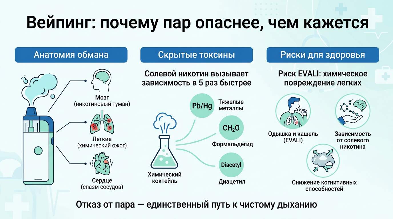 Инфографика о вреде вейпинга