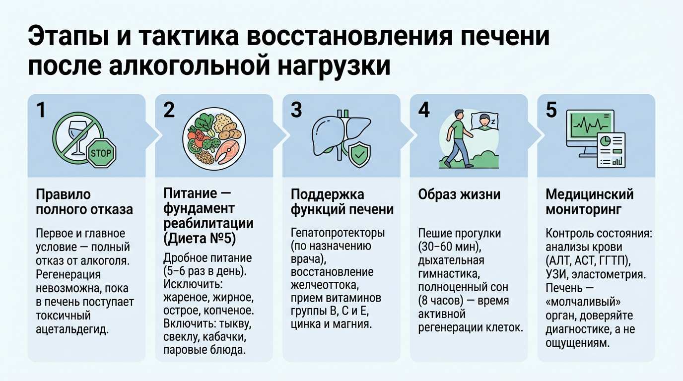 Инфографика по восстановлению печени